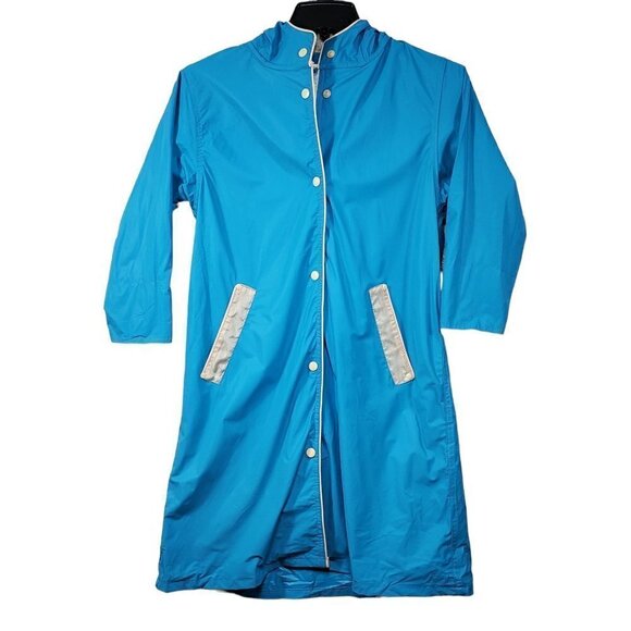 Fit Rite Childs Raincoat Sz S 7 8 Waterproof Jacket Full Length Reflective Hood - Picture 1 of 9